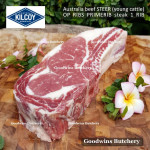 Beef rib PRIMERIB OP RIB Australia STEER (young cattle) KILCOY BLUE DIAMOND frozen 1 rib +/- 1.2kg 2" 5cm thick (price/kg)